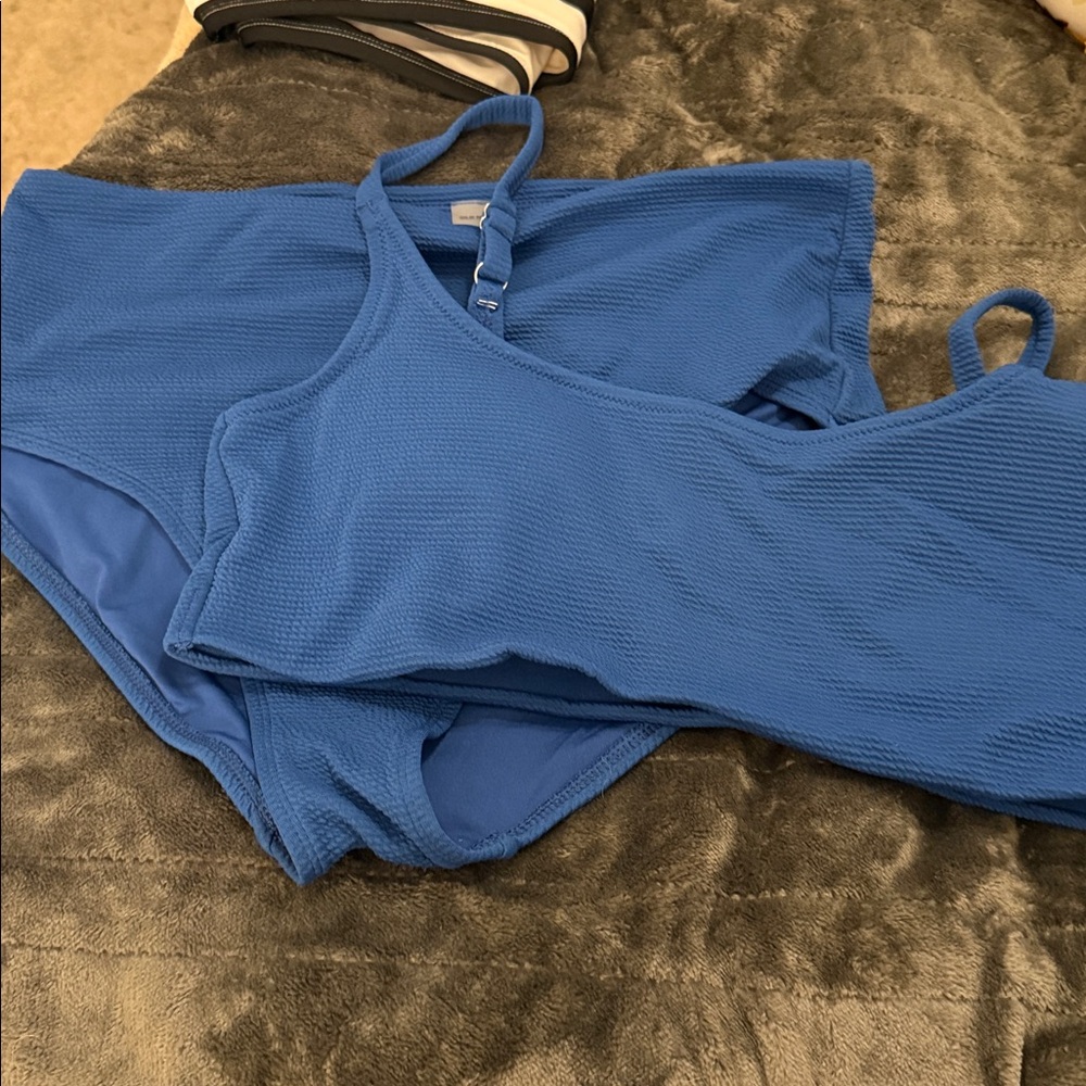 Women's Blue Ribbed Set - Picture 2 of 3